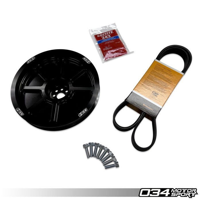 034Motorsport 207mm Supercharger Pulley Upgrade Kit - Audi 3.0TFSI (B8/B8.5)