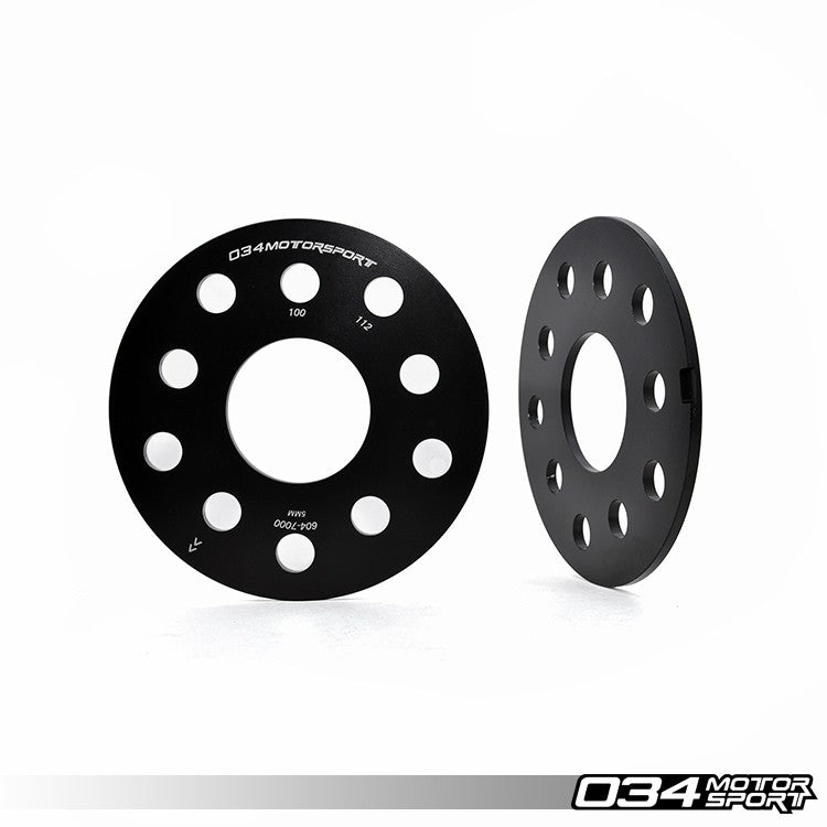 034Motorsport Wheel Spacer Pair, 5mm, Audi and Volkswagen 5x112mm & 5x100mm with 57.1mm Center Bore