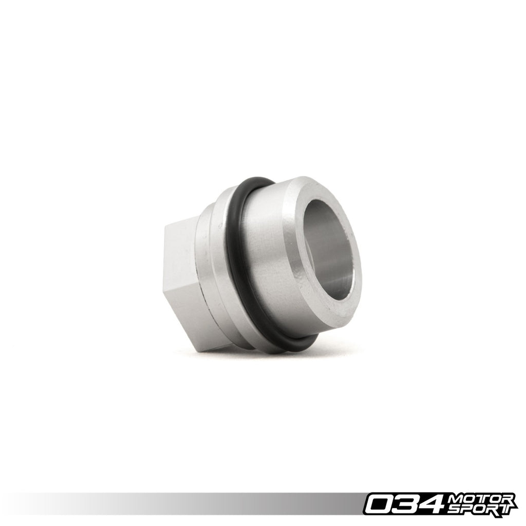 034Motorsport Block Breather Adapter, Audi/Volkswagen 1.8T, Billet Aluminum, Threaded 3/4" NPT