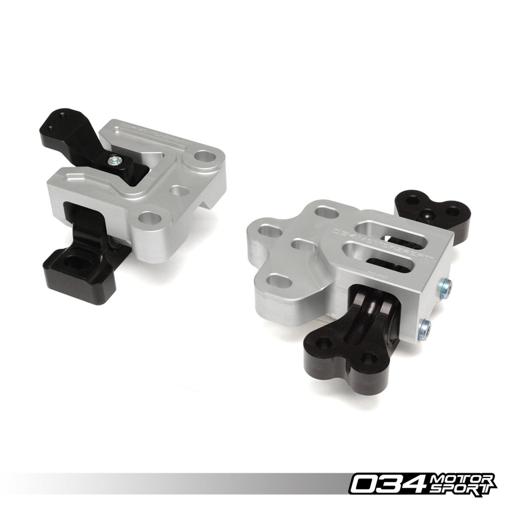 034Motorsport Motorsport TrackSport Engine/Transmission Mount Pair, 8J/8P Audi A3/TT 3.2L & MkV Volkswagen R32, Billet Aluminum