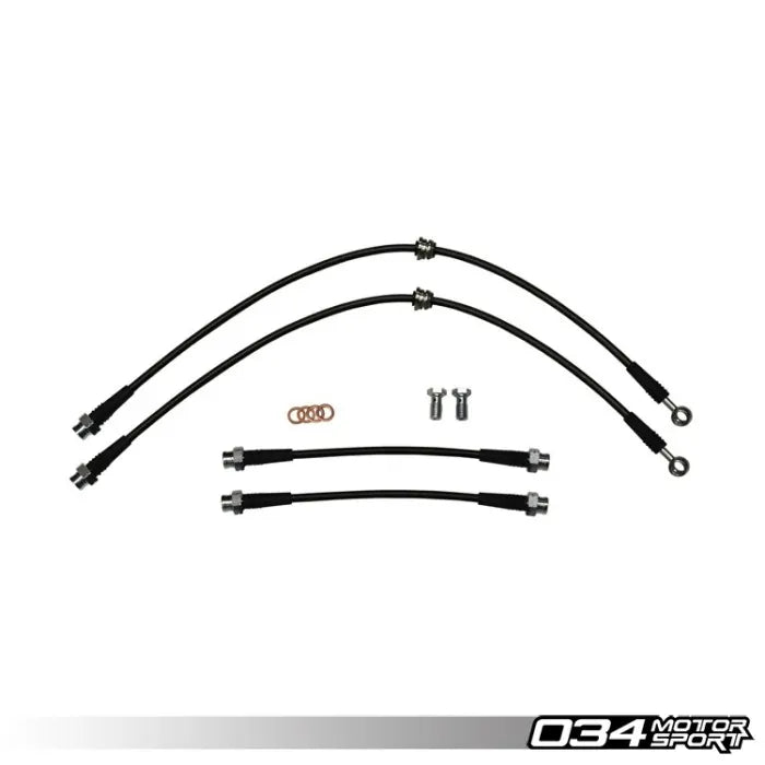 034Motorsport Front & Rear Stainless Steel Brake Lines - Audi A3 8P & VW GTI MK6 - Eurosport Performance