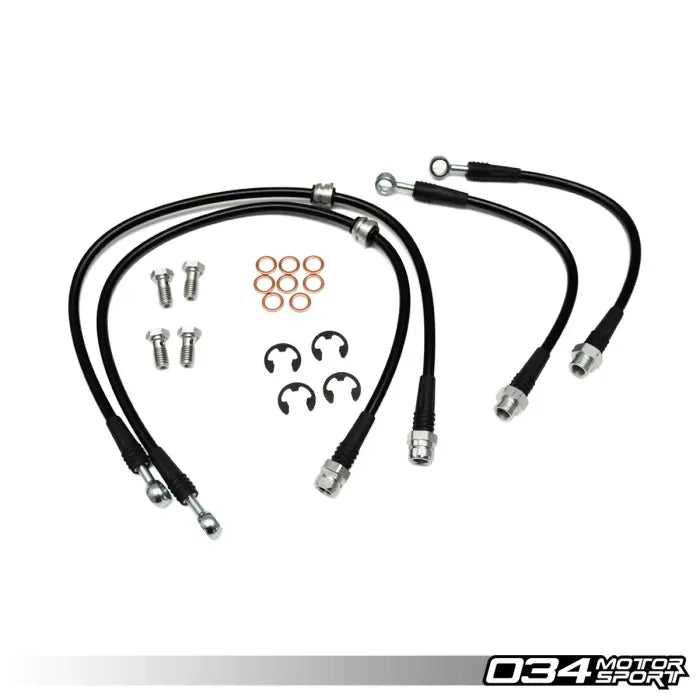 034Motorsport Front & Rear Stainless Steel Brake Lines - Audi A3 8P & VW GTI MK6 (Bosch Calipers)