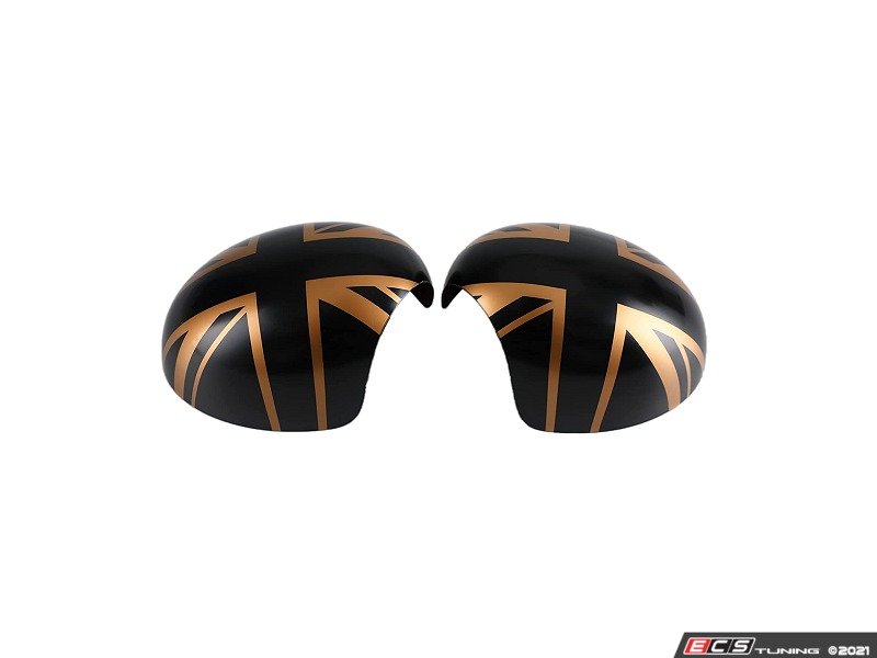 ECS Tuning Union Jack Gold Jack Mirror Cap Covers - Set
