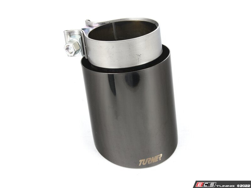 Turner 4" Universal Double Wall Exhaust Tip W/ Polished Black Chrome Finish