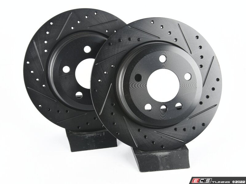ECS Tuning Rear V5 Drilled & Slotted Brake Rotors - Set (320x20)