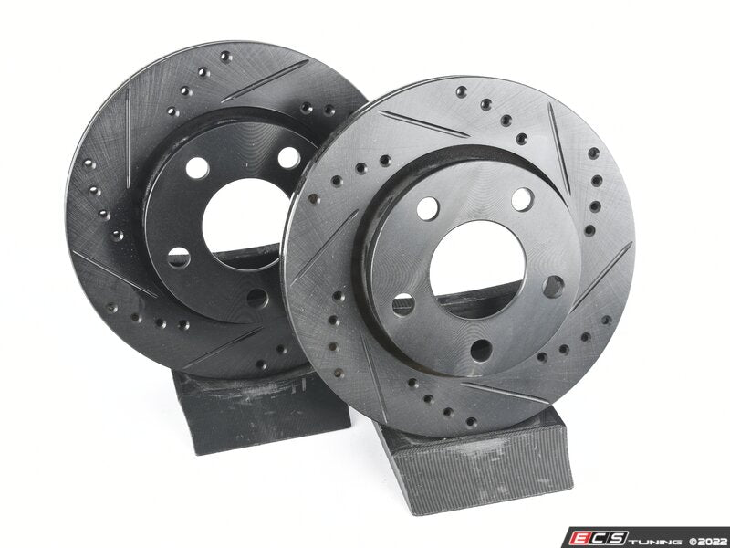 ECS Tuning Rear V5 Drilled & Slotted Brake Rotors - Set (256x22)
