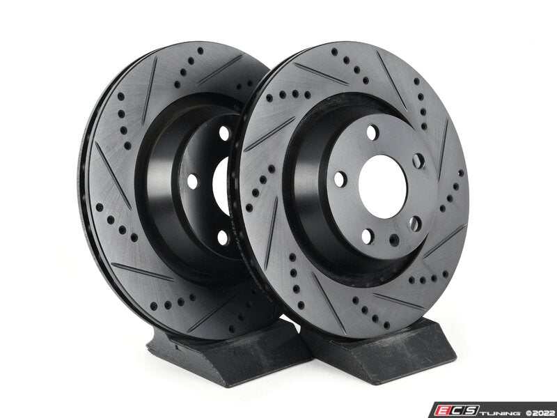 ECS Tuning Rear V5 Drilled & Slotted Brake Rotors - Set (310x22)