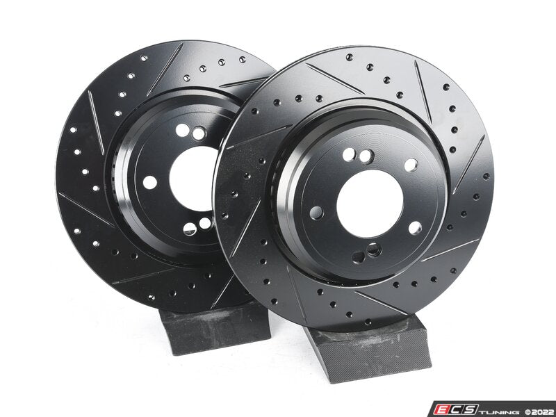 ECS Tuning Rear V5 Drilled & Slotted Brake Rotors - Set (328x20)