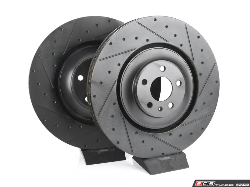 Kit de disques de frein avant ECS Tuning V5 perforés et rainurés (400x38)