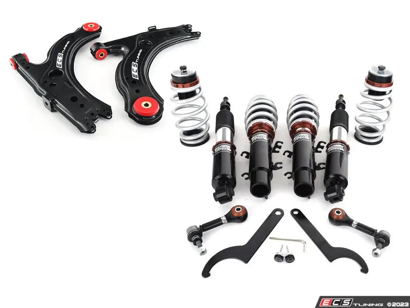 ECS Tuning Adjustable Damping Coilovers & FREE Front Control Arms with Polyurethane Bushings - VW MK4