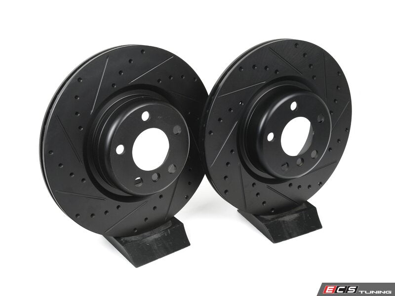 ECS Tuning Rear V5 Drilled & Slotted Brake Rotors - Set (345x24)
