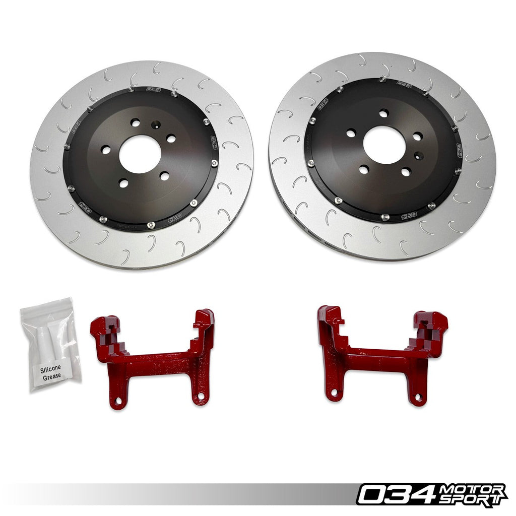 034Motorsport 2-Piece Floating Rear Brake Rotor 370mm Upgrade for B9/B9.5 Audi A4/S4, A5/S5, Q5/SQ5, & RS4/RS5