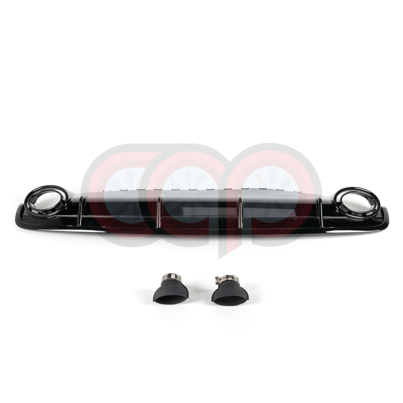CAP 2016-2019 B9/4M Audi Q7 S-Line - Gloss Black RS Style Rear Diffuser with Exhaust Tips