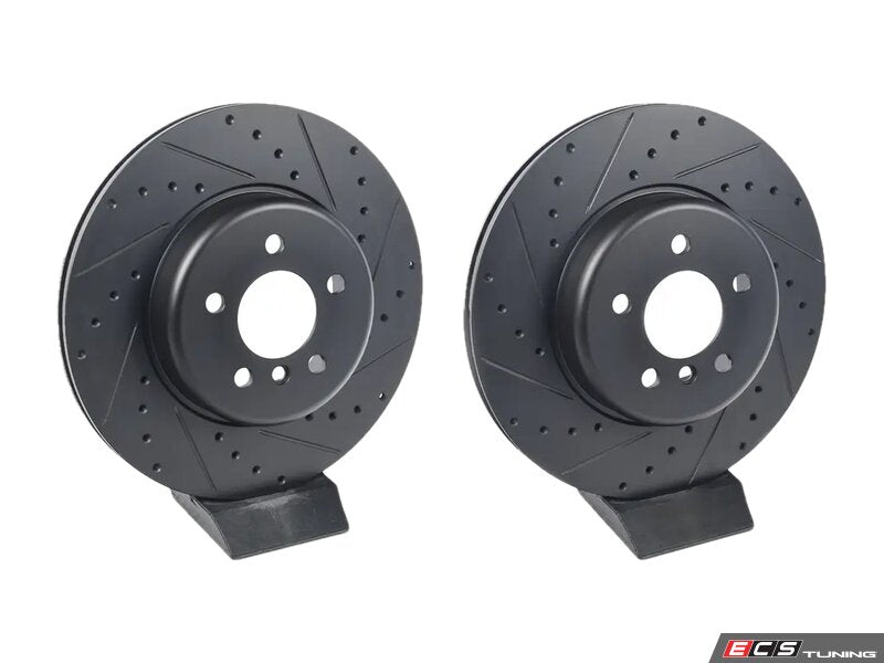 ECS Tuning Rear V5 Drilled & Slotted Brake Rotors - Set (345x24)