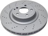 Brake disc with grooves on a white background