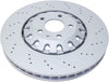 Car brake disc with metallic finish on a white background