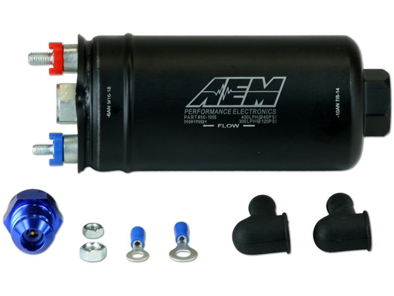 AEM High Flow Fuel Pump (400 LPH) - AN Fittings