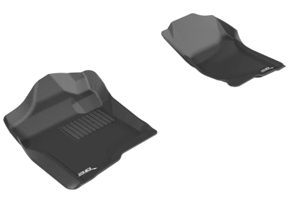 3D MAXpider 2007-2013 Chevrolet Silverado Crew Cab Kagu 1st 2nd Row Floormats - Black