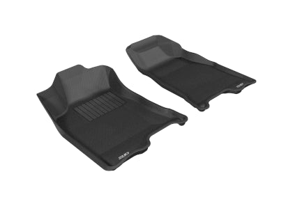 3D MAXpider 2004-2012 Chevrolet Colorado Crew Cab Kagu 1st & 2nd Row Floormats - Black