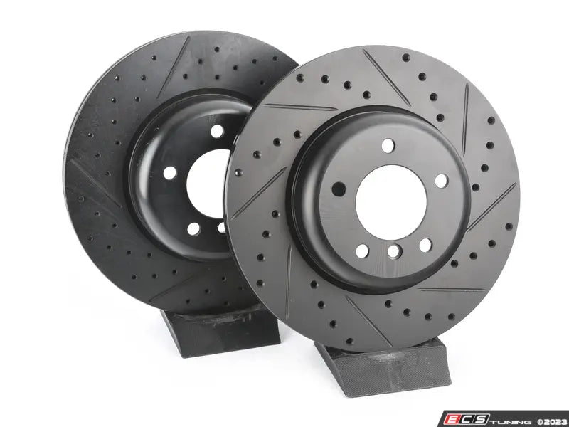 ECS Tuning Front V5 Drilled & Slotted Brake Rotors - Set (338x26) - Eurosport Performance