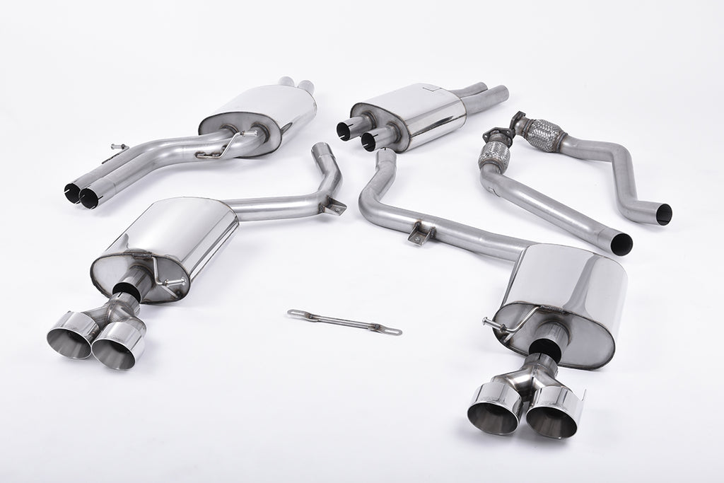 Milltek Quad Outlet Cat-Back Exhaust System (Polished Tips) - Audi S4 B8.5 (3.0T)