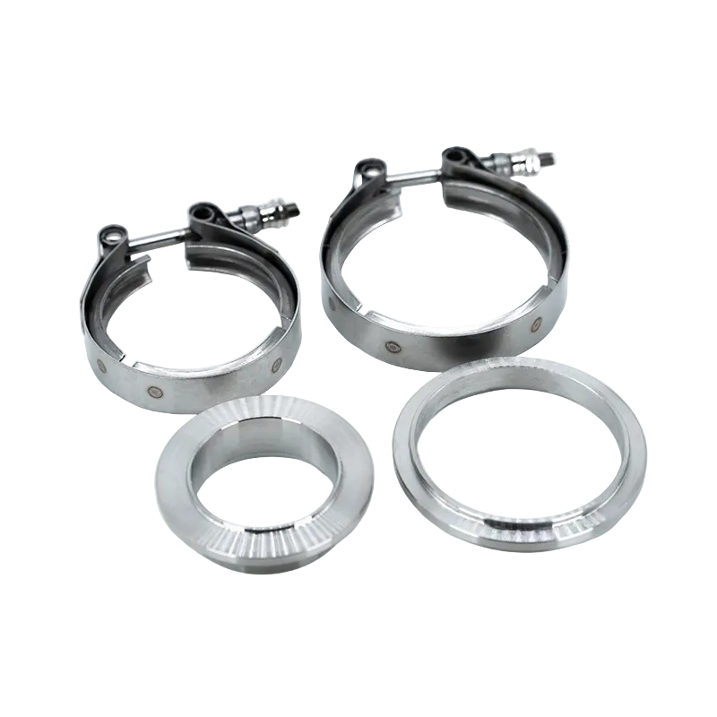 Comp Turbo CT2RX/CT3RX/CT4RX Dual V-Band Turbine Housing Inlet/Outlet Flange & Clamp Set (.63/.82/1.06)