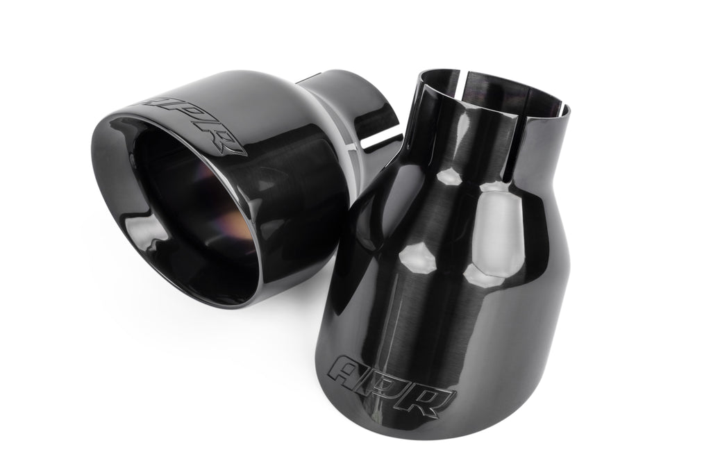 APR Embouts Slash-Cut à double paroi de 4" (noir diamant poli) - Lot de 2