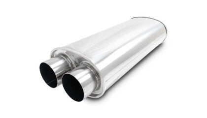 Vibrant Streetpower Oval Muffler 2.50in Dual Inlet/Outlet 18in Body Length