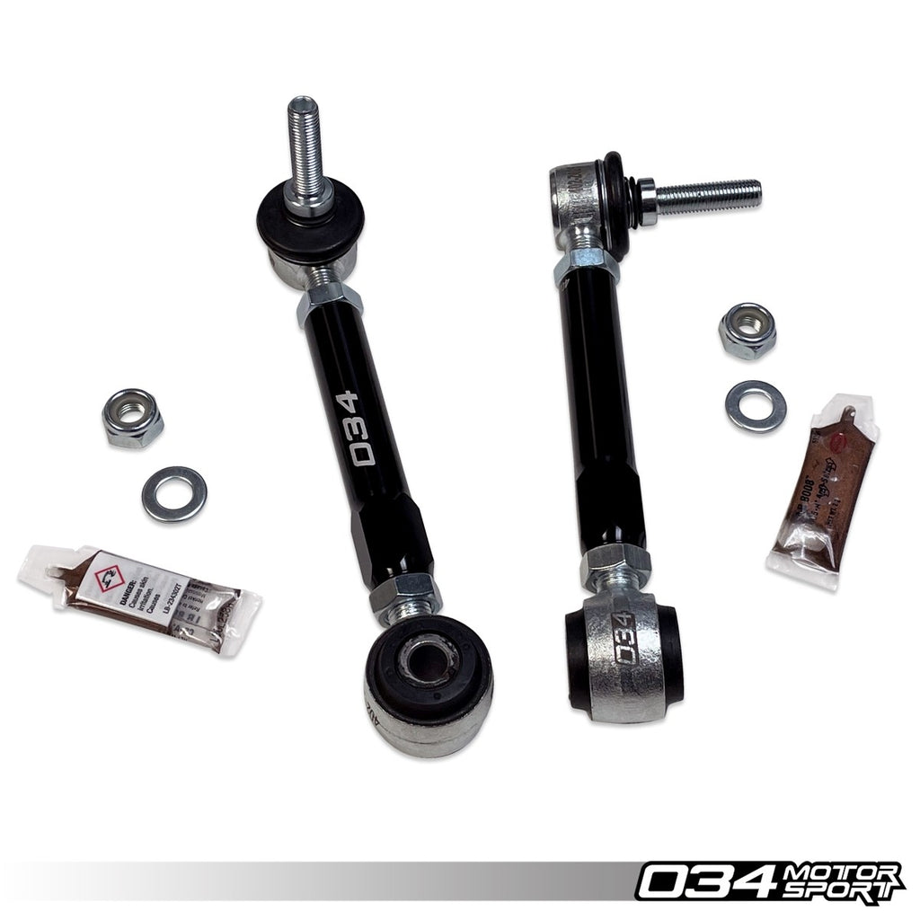034Motorsport Dynamic+ Billet Adjustable Front Sway Bar End Links For Audi B8/B9, C7/C8, 4M.5, 4M8 & Porsche 95B Chassis