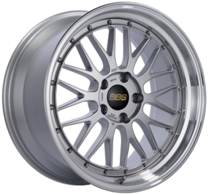 BBS LM 18x8 5x112 ET45 Diamond Silver Center / Diamond Cut Lip Wheel PFS/Clip Required LM430DSPK