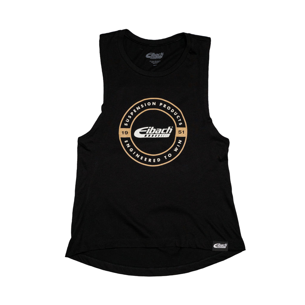 Eibach Women's Black Tank - White/Gold Circle Logo
