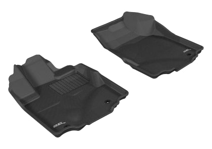 3D MAXpider 2006-2014 Honda Ridgeline Kagu 1st & 2nd Row Floormats - Black