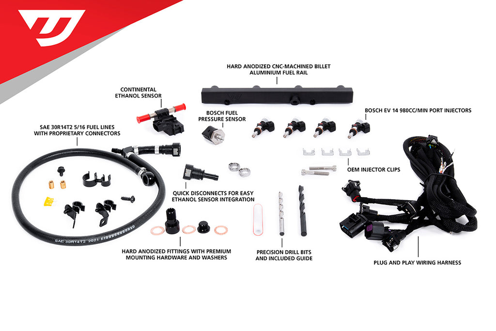 Kit de mise à niveau de la rampe d'injection Unitronic MPI pour EVO4 2.0TSI EA888
