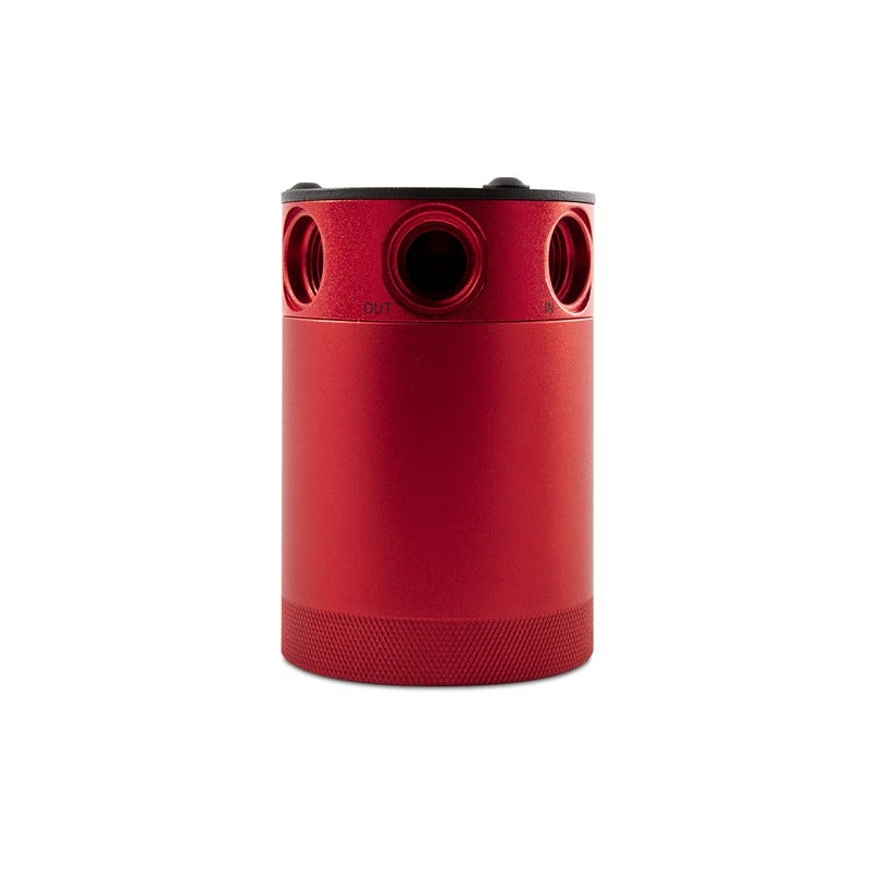 Mishimoto Baffled Oil Catch Can, Red, 3-Port, Compact
