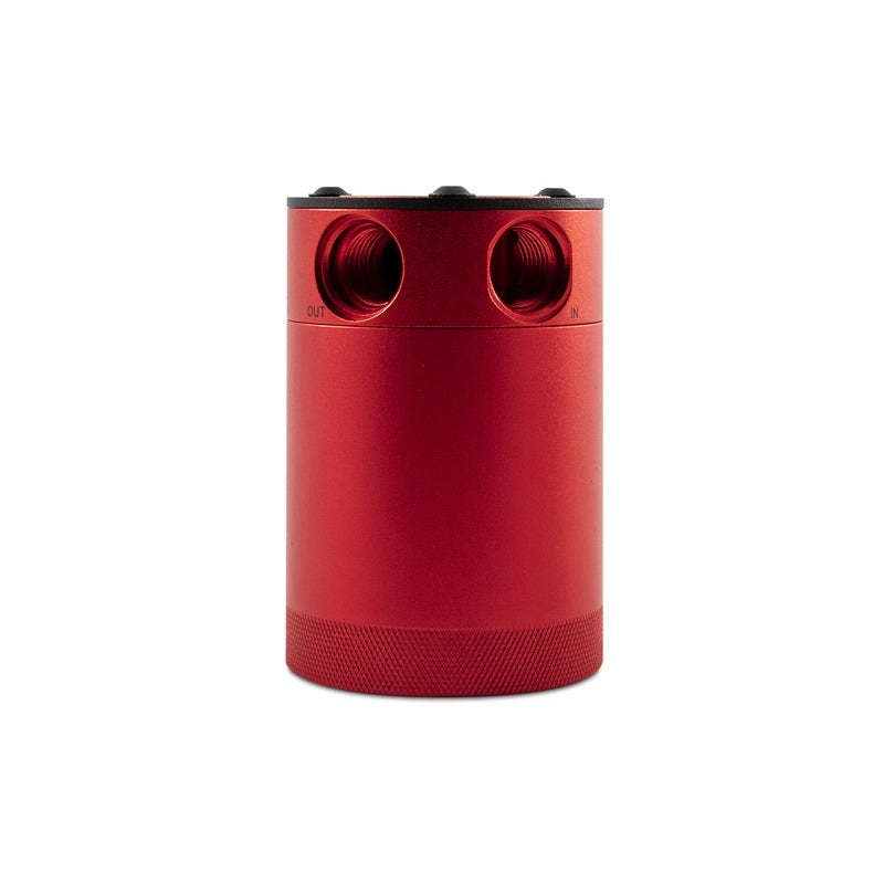 Mishimoto Baffled Oil Catch Can, Red, 2-Port, Compact