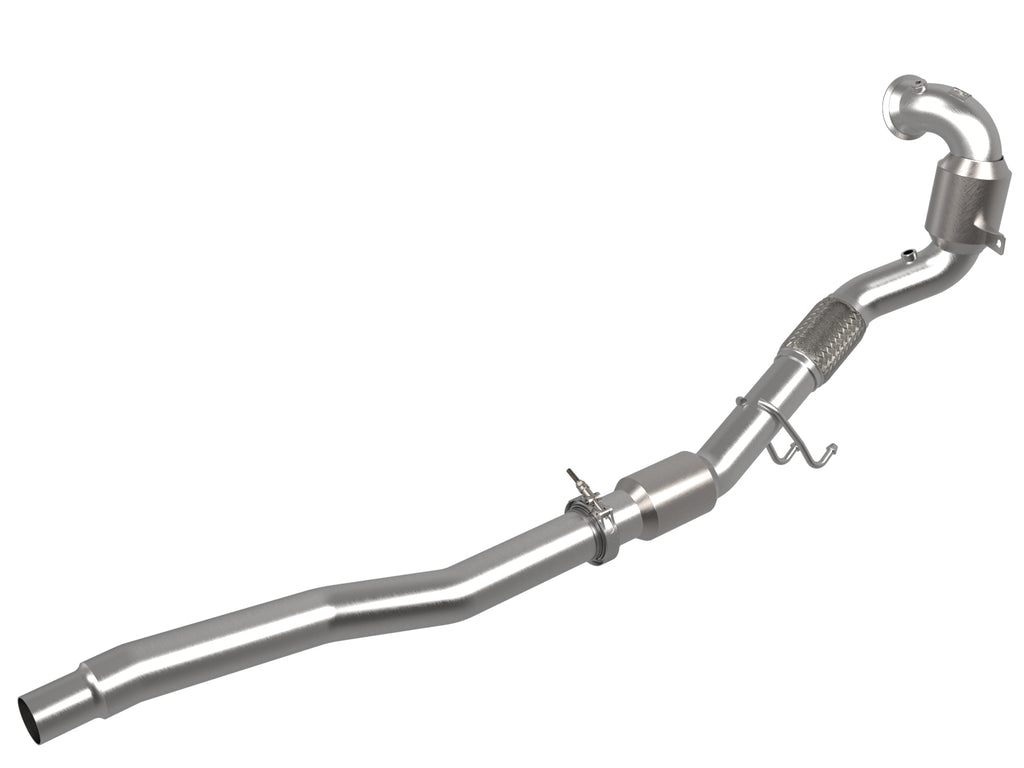 Twisted Steel Downpipe 3 IN 304 Stainless Steel w/ Cat - Eurosport Performance