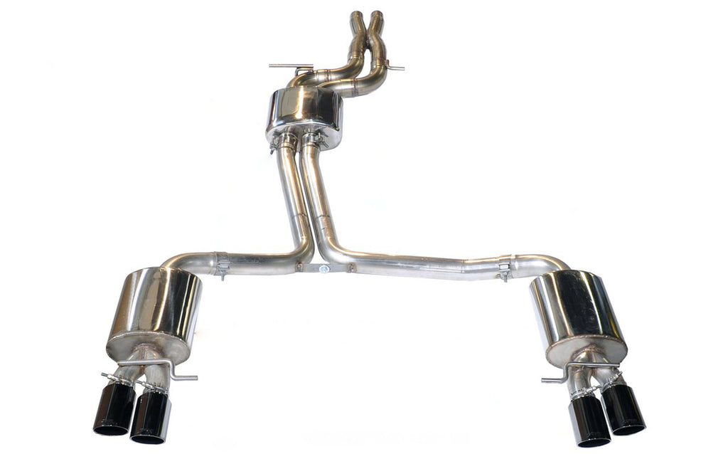 AWE Touring Edition Exhaust - Audi B8 S4 3.0T - Diamond Black Tips (90mm) - Eurosport Performance