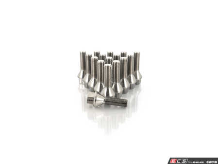 ECS Tuning Titanium Conical Seat Wheel Bolt - 12x1.5x35mm - Set Of 16 - Eurosport Performance