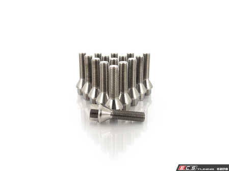 ECS Tuning Titanium Conical Seat Wheel Bolt - 12x1.5x40mm - Set Of 16 - Eurosport Performance