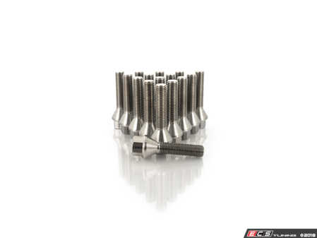 ECS Tuning Titanium Conical Seat Wheel Bolt - 12x1.5x45mm - Set Of 16 - Eurosport Performance