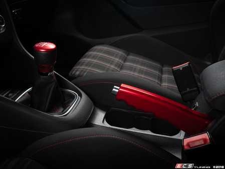 ECS Tuning Billet Aluminum Parking Brake Handle - Red Anodized - Eurosport Performance
