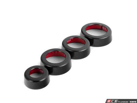 ECS Tuning Audi B8 Billet Aluminum Control Ring Kit - SMOOTH - Black Anodized