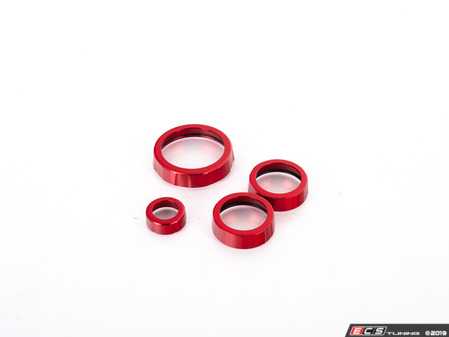 ECS Tuning Audi B9 Billet Aluminum Control Ring Kit - NOTCHED - Red Anodized Small MMI - Eurosport Performance
