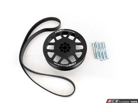 ECS Tuning Audi 3.0T Performance Overdrive Crank Pulley With Belt - 187.3mm - For Use With Supercharger Pulley Upgrade - Eurosport Performance