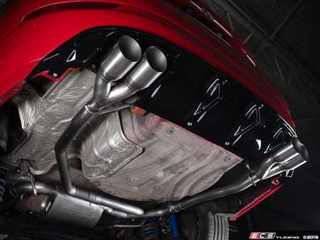ECS Tuning MK7 Jetta Borla Quad Tip Cat-Back Exhaust System - With ECS ABS Rear Diffuser - Eurosport Performance