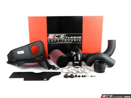 ECS Tuning Luft-Technik Intake System - With Aluminum Heat Shield & Wrinkle Black Aluminum Tubes - Eurosport Performance