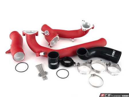 ECS Tuning B9 S4/S5 Post Throttle Valve Charge Pipe Kit - Wrinkle Red - Eurosport Performance