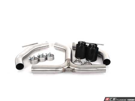 ECS Tuning MK6 GTI Muffler Delete Kit - With 4.0" Black Chrome Tips - Eurosport Performance