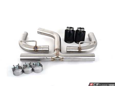ECS Tuning MK7 GTI Muffler Delete Kit - With 4.0" Black Chrome Tips - Eurosport Performance