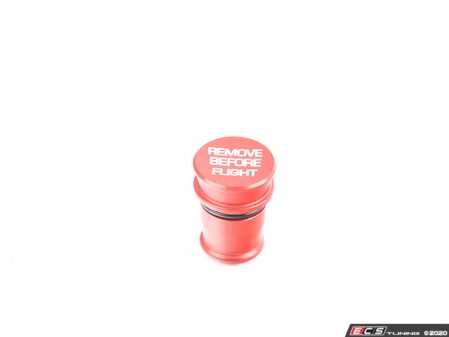 ECS Tuning Billet Power Port Plug - inRemove Before Flightin - Red Anodized - Eurosport Performance